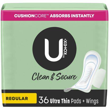U by Kotex Security Ultra Thin Regular Pads With Wings (36 ct)