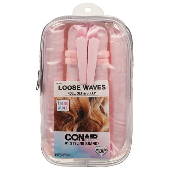 Conair Loose Waves Heatless Roller Set (pink)