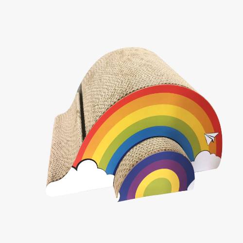 ICLE HOUSEHOLD CORRUGATED CARDBOARD RAINBOW CAT SCRATCHER 0103