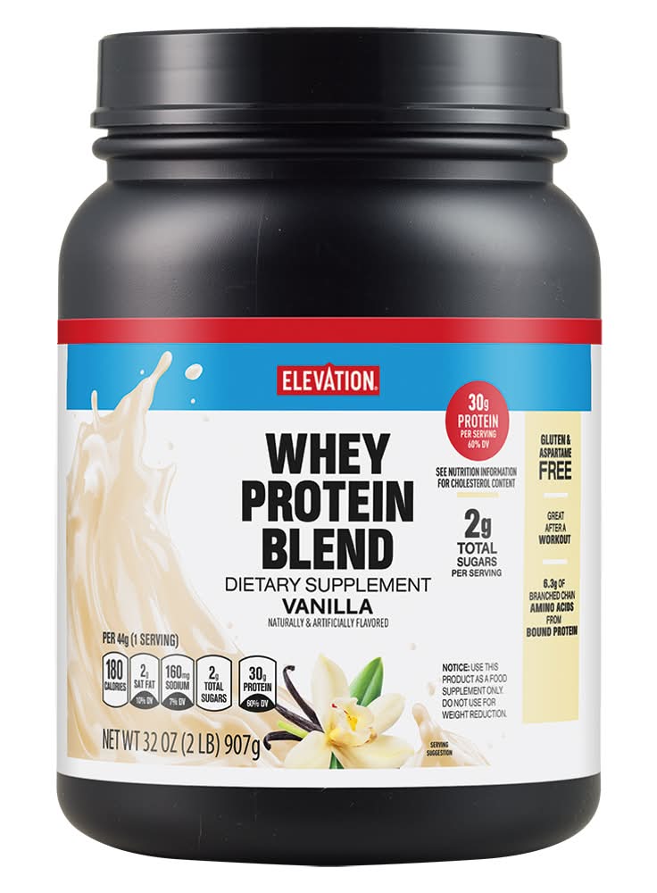 Elevation Whey Protein Blend Dietary Supplement, Vanilla (32 oz)