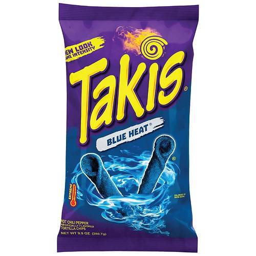 Takis Blue Heat Rolled Tortilla Chips Hot Chili Pepper & Lime - 9.9 Oz