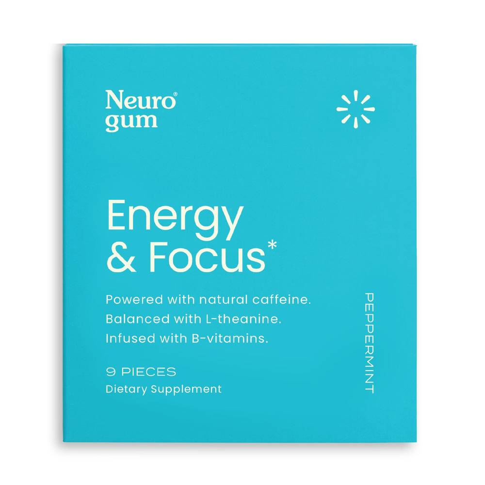 NeuroGum, Energy and Focus Gum, Mint Flavor, 9 CT