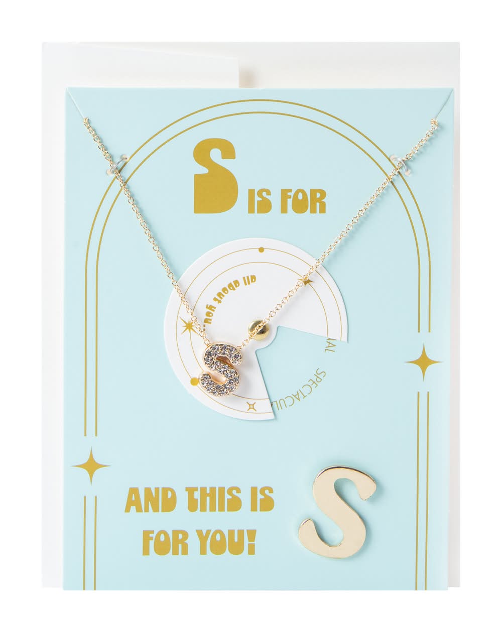 Alphabet Necklace & Tac Pin Set S