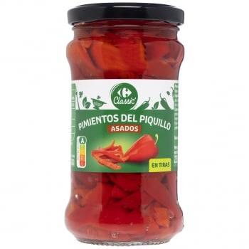 Pimientos del Piquillo asados en tiras primera Carrefour 225 g.