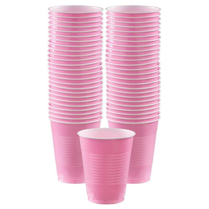 Party City Plastic Cups, Pink (50 ct)