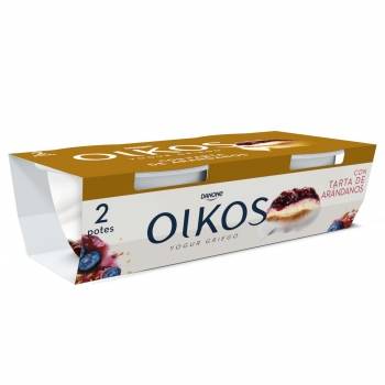 Yogur griego con tarta de arándanos Danone Oikos pack de 2 unidades de 110 g.