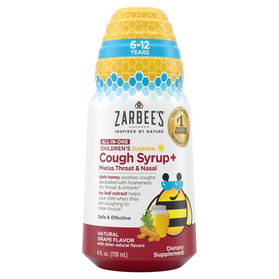 Zarbee’s Grape Children's Daytime Cough Syrup + Mucus Throat & Nasal