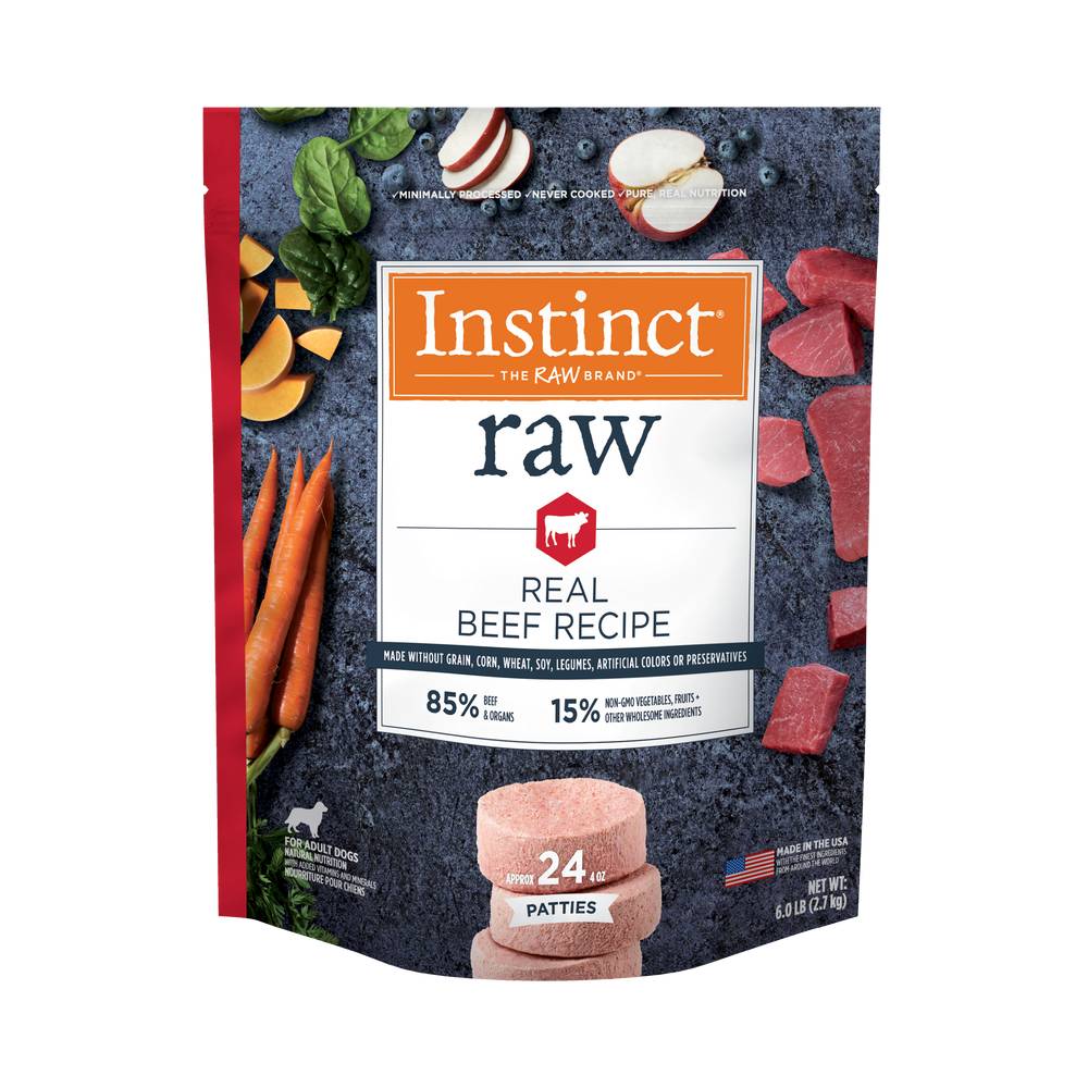 Instinct Raw Frozen Beef Patties Dog Food