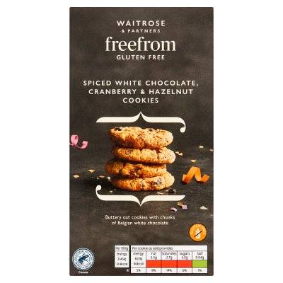 Waitrose & Partners Free From White Chocolate Cranberry Cookies (150g)