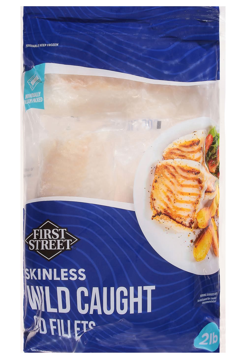 First Street Skinless Wild Caught Cod Fillets (32 oz)
