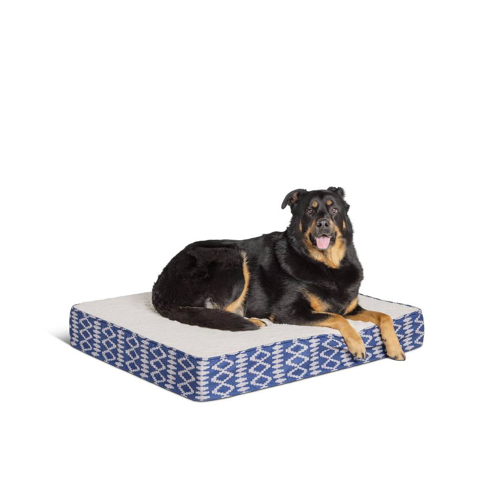 Top Paw® Blue Aztec Orthopedic Mattress Dog Bed (Color: Blue, Size: 30\"L X 38\"W X 5\"H)