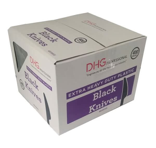 DHG Professional Extra Heavy Duty Plastic Knives, Black (400 ct)