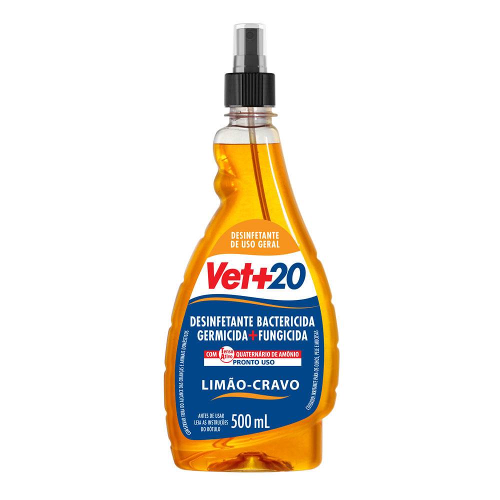 Vet\+20 desinfetante bactericida spray limão cravo (500ml)