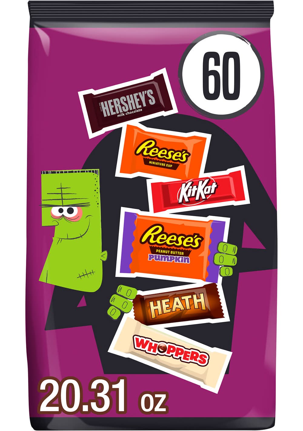 Hershey's Halloween Assorted Candy Variety Bag (20.31 oz, 60 ct)