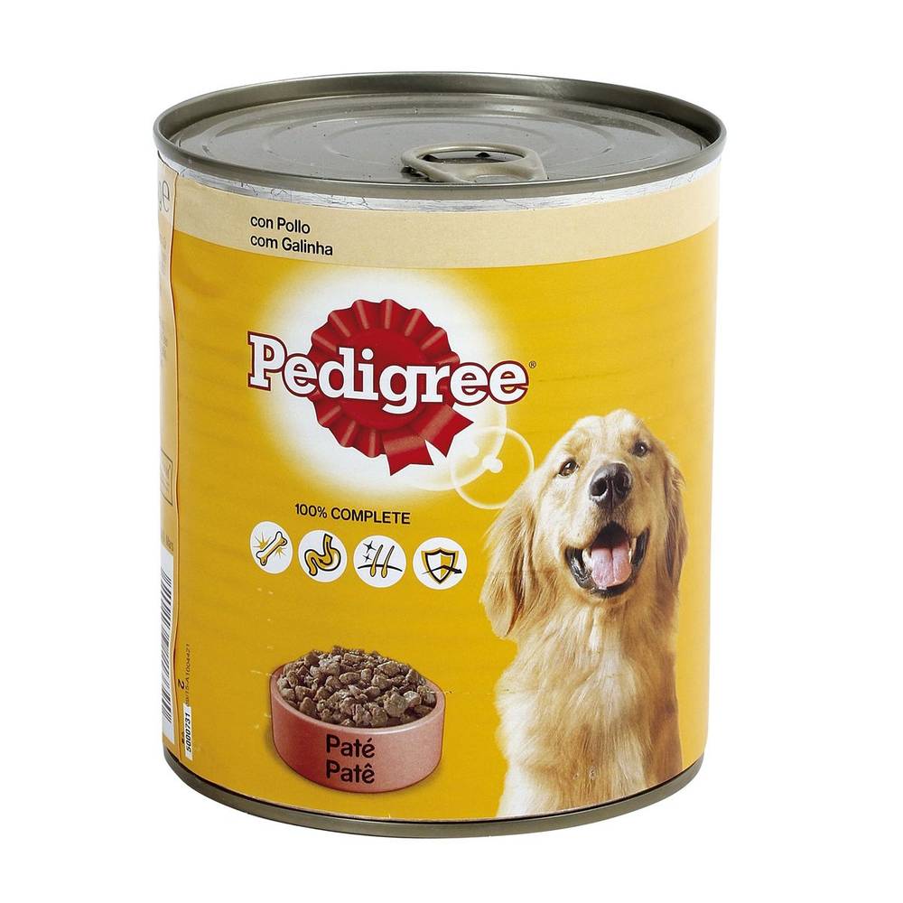 Paté para PEDIGREE perros con pollo lata 800 gr