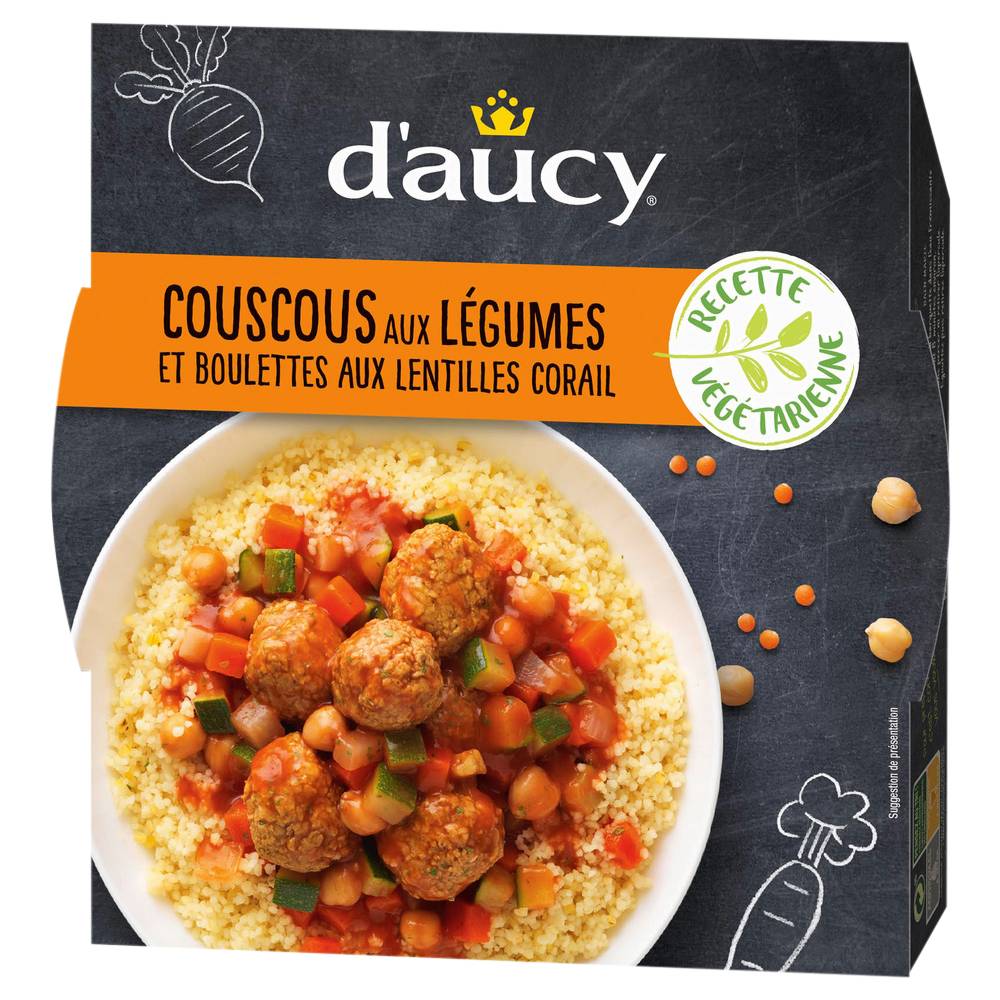 D'aucy - Plat cuisiné couscous boulettes aux légumes