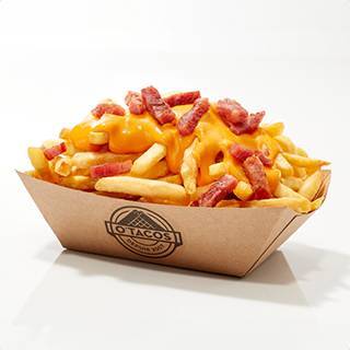 Frites Cheddarsaus met Lardon (Kalkoen)