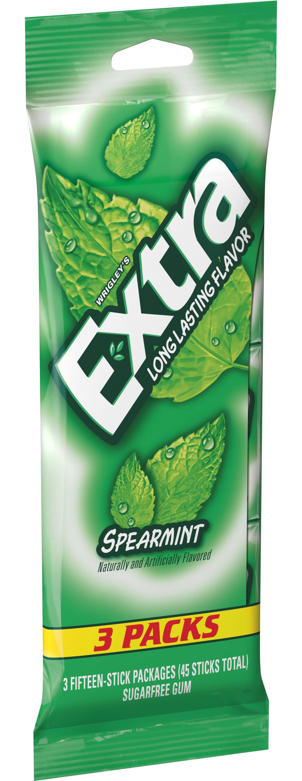 Extra Wrigley Sugar Free Spearmint Gum (4.8 oz)