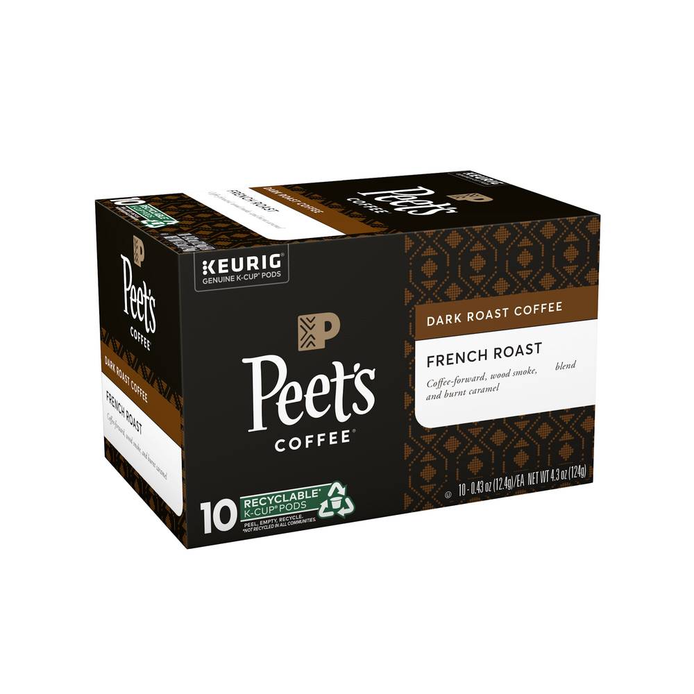 Peet'S Coffee K-Cups French Roast, Dark Roast Coffee, 10 Ct