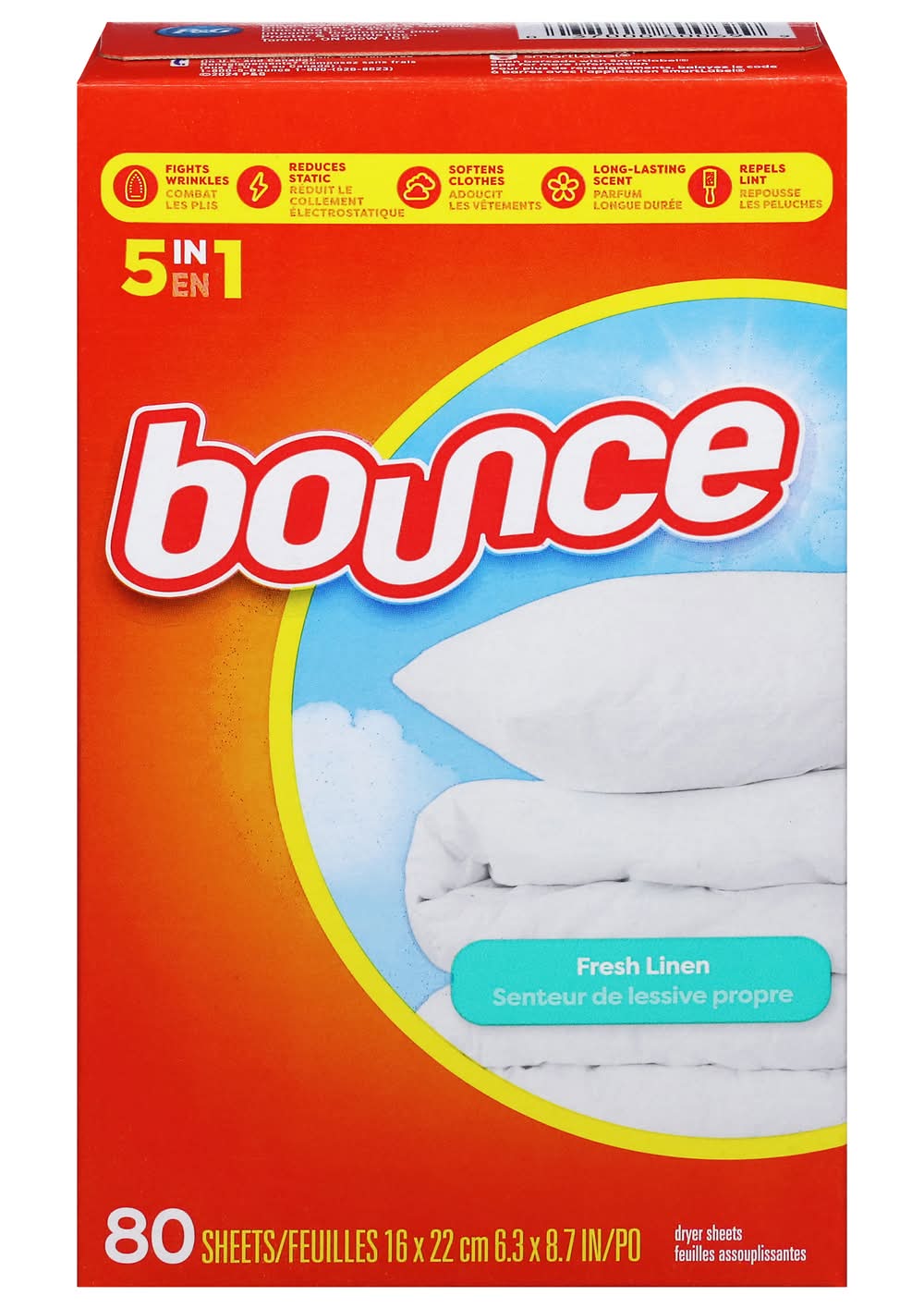 Bounce Fresh Linen Dryer Sheets, 6.4X9 in (5 oz, 80 ct)