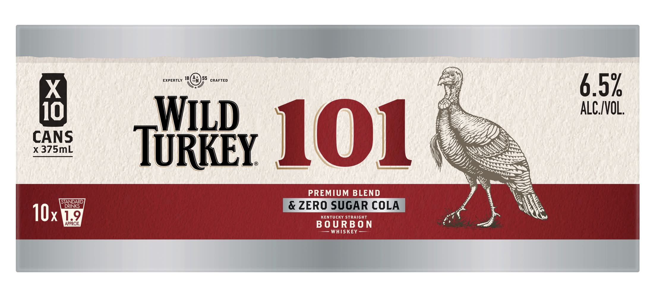 Wild Turkey 101 Premium Blend & Zero Sugar Cola Whiskey (10 x 3.75mL)