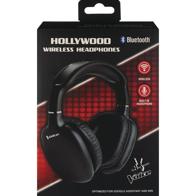 The Voice Hollywood Wireless Headphones With Bluetooth and Built-In Mic (black)