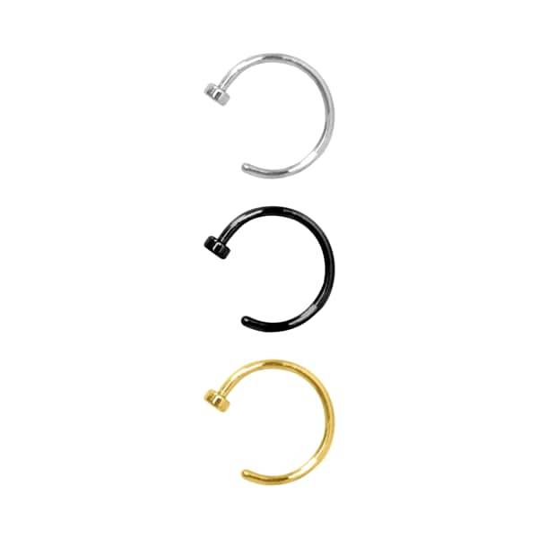 Transfix 18G Black/Gold/Silver Nose Hoops