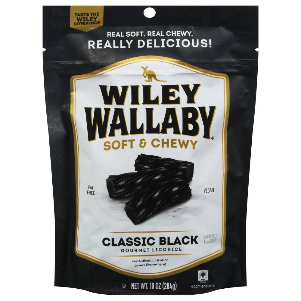 Wiley Wallaby Fat Free Vegan Kosher Classic Black Licorice (10 oz)