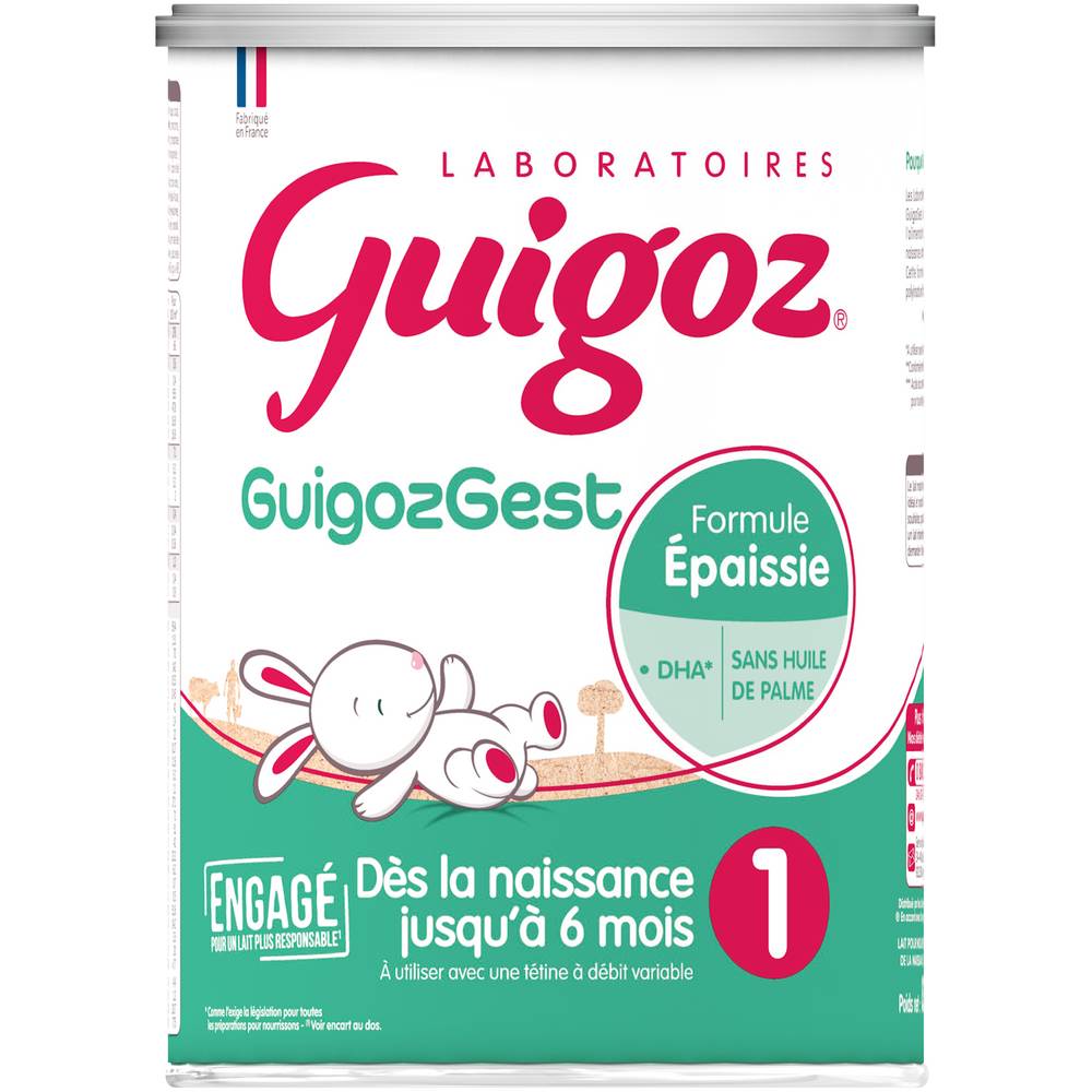 Guigoz - Gest lait bébé en poudre 1er âge formule épaissie (830g)