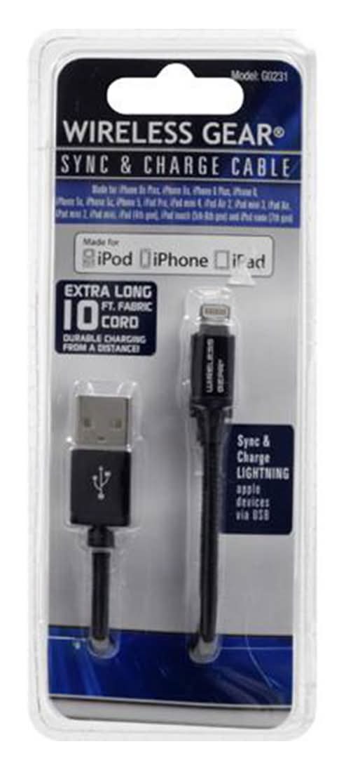 Wireless Gear Sync & Charge Lightning Cable 10 Ft