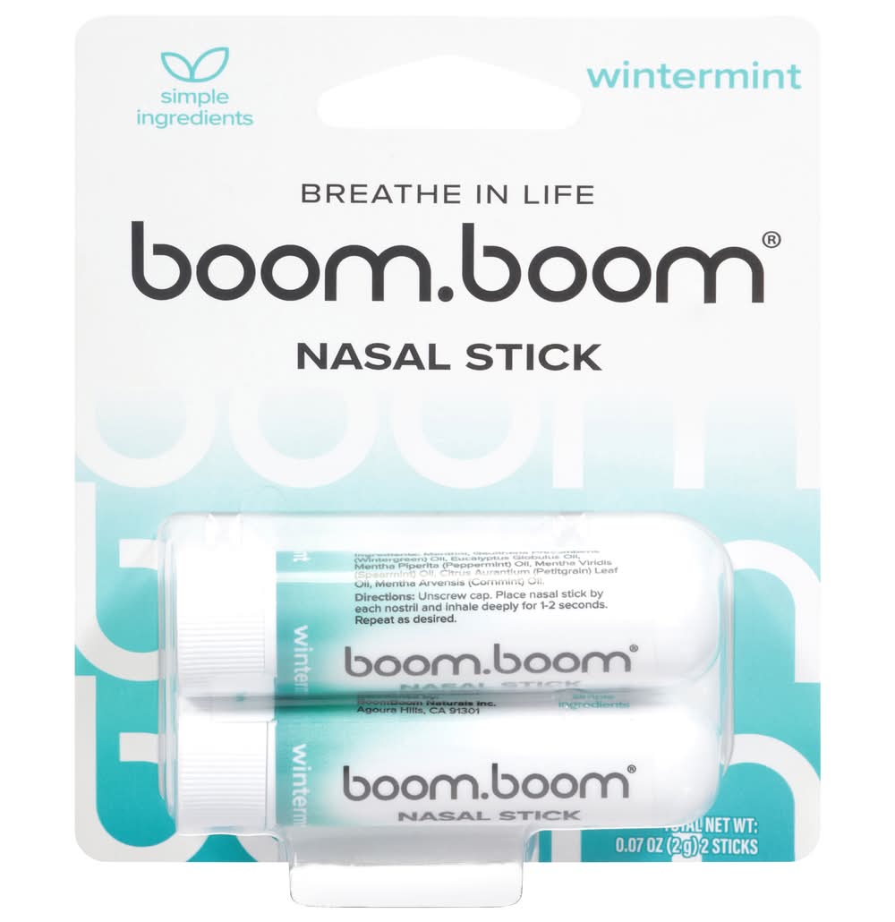 BoomBoom 100% Natural Nasal Stick, Wintermint (0.07 oz, 2 ct)