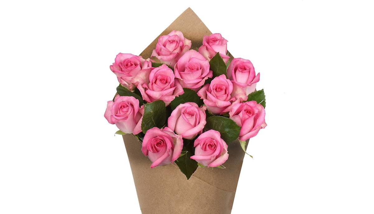 Dozen Rose Bunch - Pink