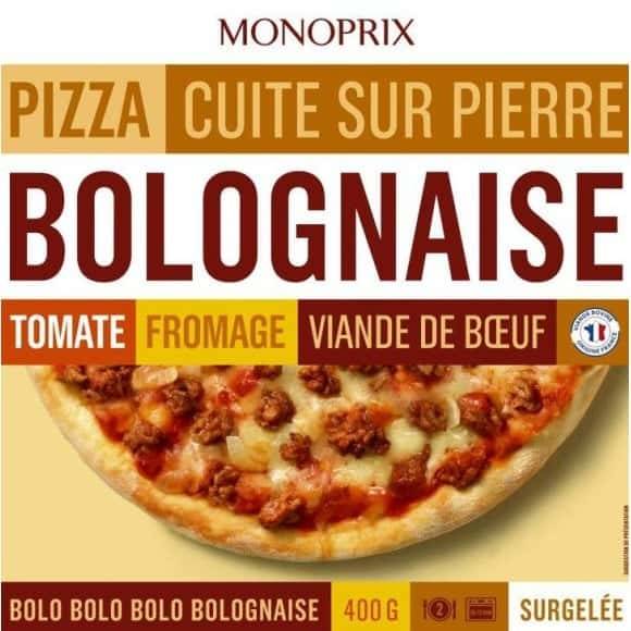 Monoprix Pizza À La Bolognaise Cuite Sur Pierre, Surgelés La Boîte De 400G