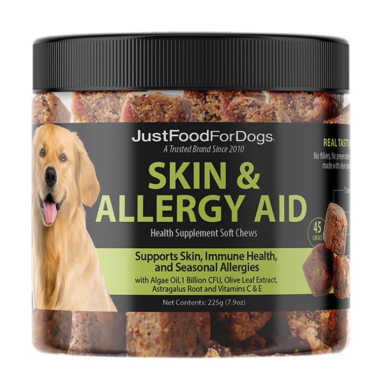JustFoodforDogs Skin & Allergy Aid Soft Chews Dog Supplement (45 ct)