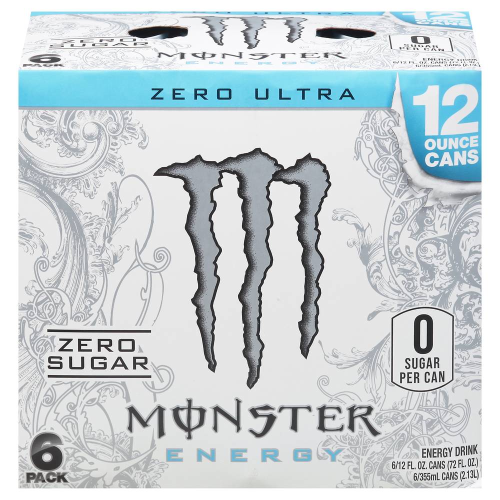 Monster Energy Zero Ultra Energy Drink (6 x 12 fl oz)