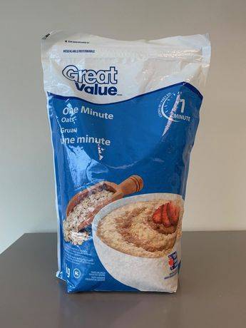 Great value gruau une minute (1 kg) - one minute oats (1 kg)