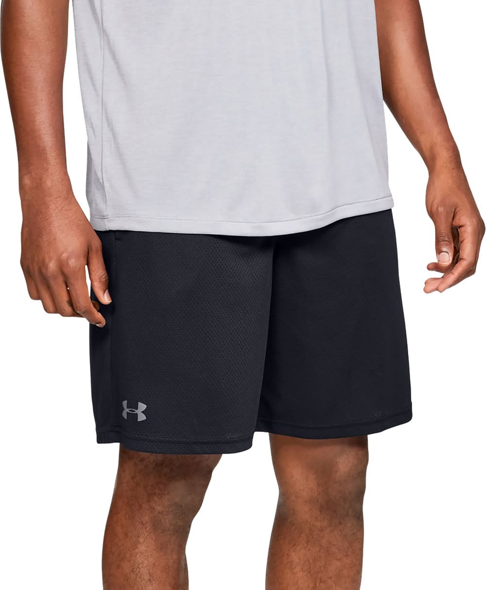 Under Armour Men's Tech Mesh 9" Shorts (Black/Pitch Gray, XL)