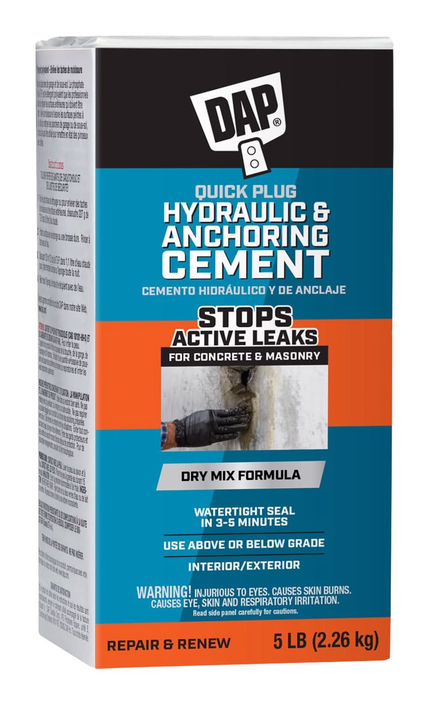 Dap Quick Plug Hydraulic & Anchoring Cement 5 Lb Gray