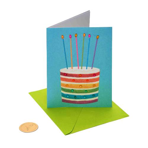 Papyrus Glittered Rainbow Cake Card (1 unit)