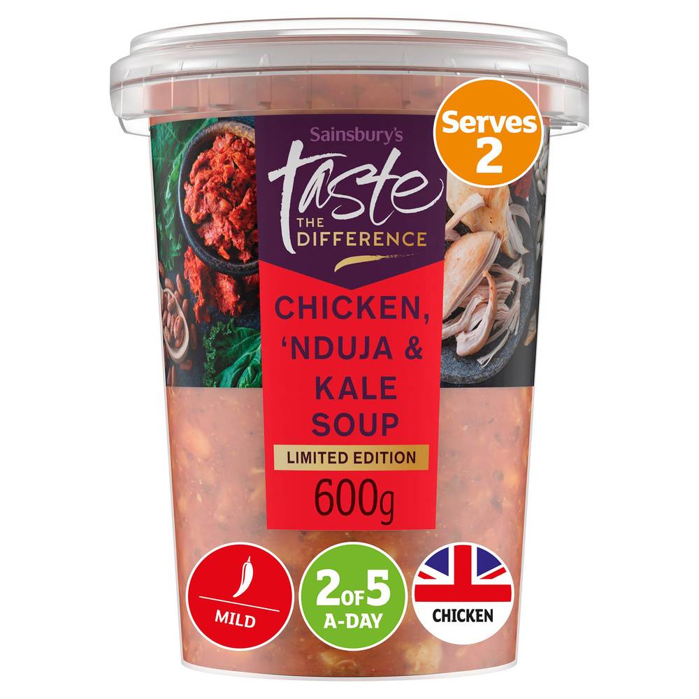 Sainsbury's Chicken,  Nduja & Kale Soup,  Autumn Edition,  Taste the Difference 600g