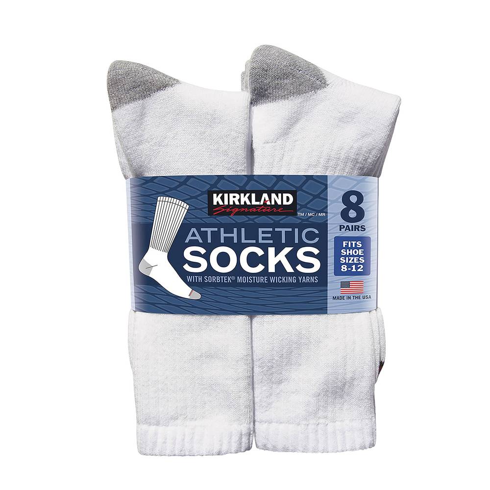 Kirkland Signature Men’s Athletic Sock, 8-pair, White