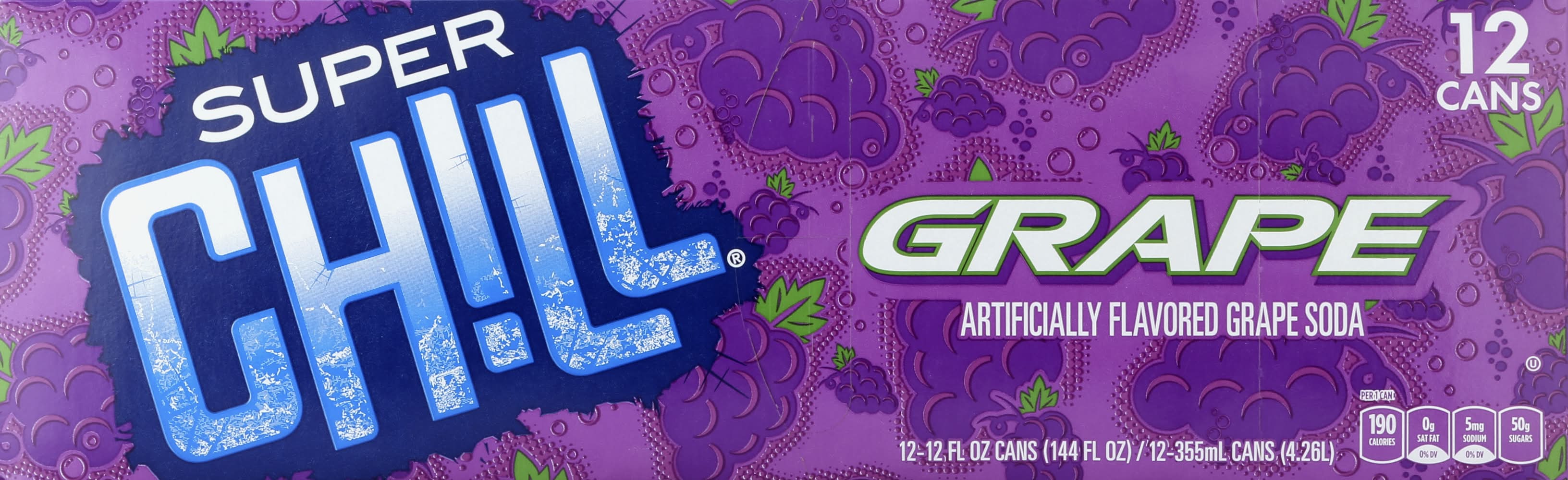 Super Chill Grape Soda (12 x 12 fl oz)