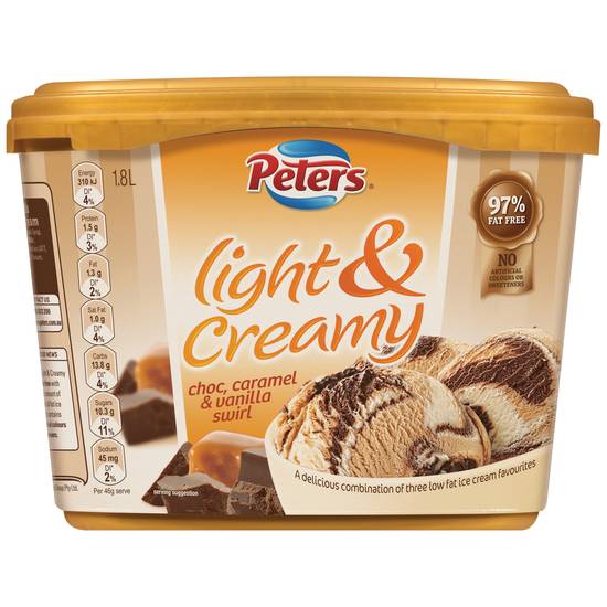 Peters Light & Creamy Choc Caramel & Vanilla Ice Cream 1.8L