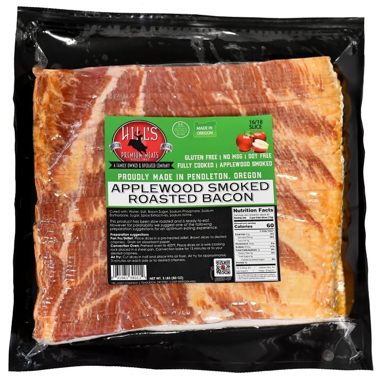 Hill Meat Roasted Bacon, Applewood Smoked (5 lbs)