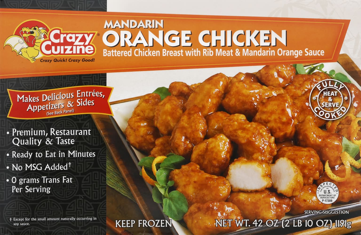 Crazy Cuizine Mandarin Orange Chicken (42 oz)
