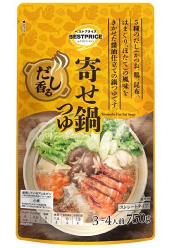 トップバリュ ベストプライス だし香る寄せ鍋つゆ (750g)