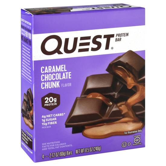 Quest Caramel Chocolate Chunk Flavor Protein Bar (4 ct)