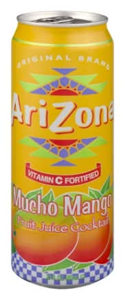 Arizona Fruit Juice Cocktail Mucho Mango - Vitamin C Fortified 23 oz Can