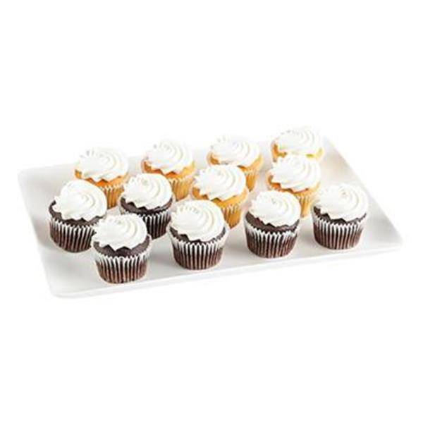 6 White & 6 Chocolate Cupcakes - White Iced