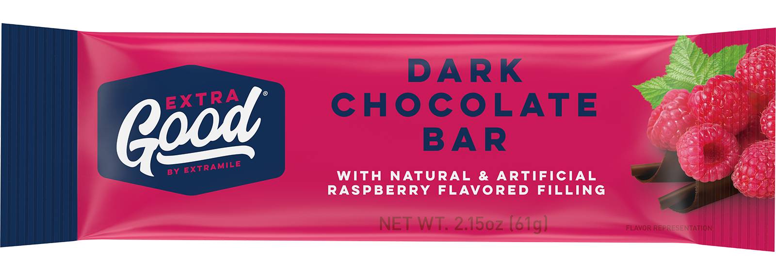 ExtraMile Dark Chocolate Raspberry Candy Bar 2.15oz